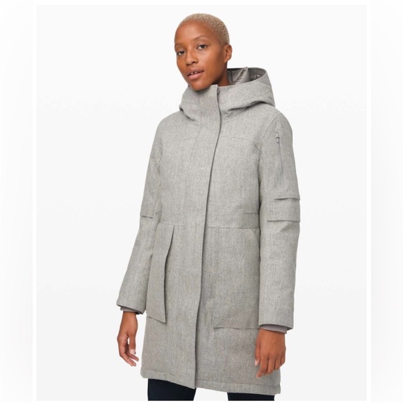 lululemon athletica Jackets & Blazers - Lululemon Winter Warrior Parka *Wool in Heathered Silver Graphite Size 10